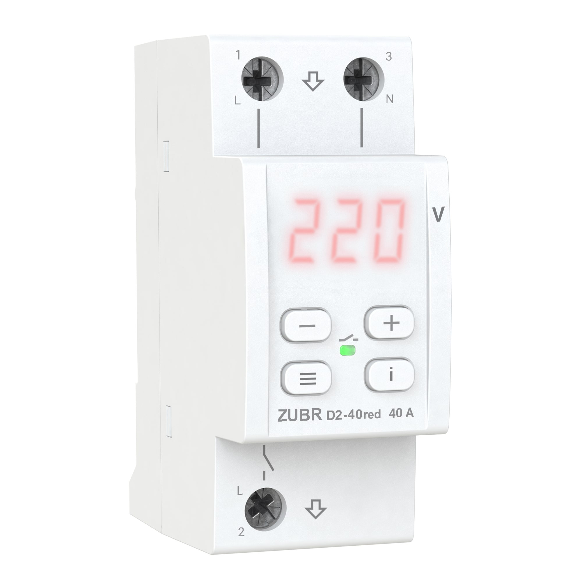 Releu protectie supra si subtensiune D2-40, supratemperatura , reglaj histerezis, afisaj Rosu ZUBR - imagine 7